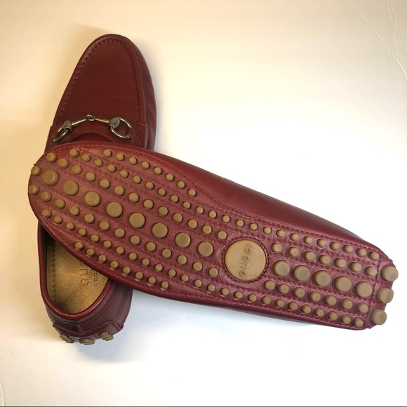 Gucci Red Leather Loafers - Picture 7 of 9